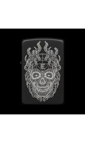 Benzinli Çakmak Kuru Kafa Figürlü E Harfli Tasarım - V89