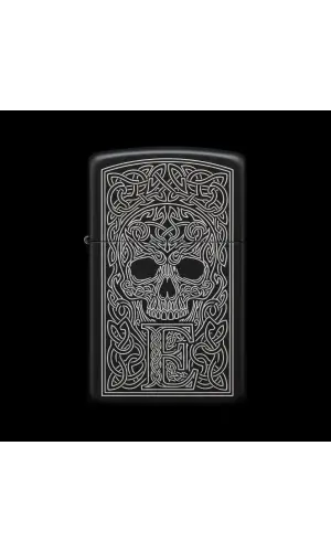 Benzinli Çakmak Kuru Kafa Figürlü E Harfli Tasarım - V96