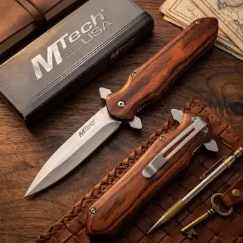 Knivox Mtech 4-11 Ahşap Kabze Auto Kamp Çakısı