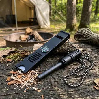 Knivox 5i 1 Arada Kamp Hayatta Kalma Kiti - Magnezyum Çubuğu, Pusula, Düdük ve Kav Kazıyıcı