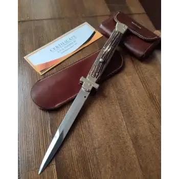 Aga Campolin Maltese 28 Cm Geyik Boynuz Sap İtalyan Stiletto