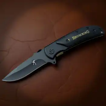 Knivox Browning 338BK Black Ahşap Kabze Manuel Kamp Çakısı