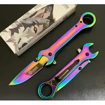 Knivox Columbia Company 8000-A Anahtarlı Gökkuşağı Kamp Çakısı