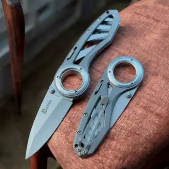 Knivox Columbia Company A321-A Metal Gri Full Çelik Kamp Çakısı