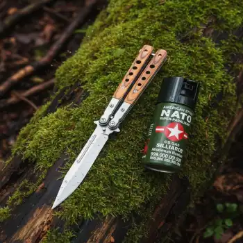 Knivox Benchmade Ahşap Kabze Biber Gazı Hediyeli Kelebek