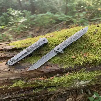 Knivox Browning Black Gül Serisi Özel İşlemeli Titanyum Tanto Kamp Çakısı