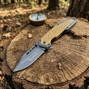 Knivox Browning A341 Çöl Rengi Kamp Bıçağı: Paslanmaz Çelik Tasarım