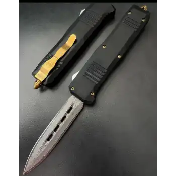 Knivox Microtech Çift Ağız Damascus İçten Çıkmalı Kamp Çakısı