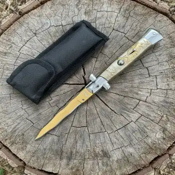 Knivox Akc Criss Gold Auto Sustalı İtalyan Stiletto Çakı