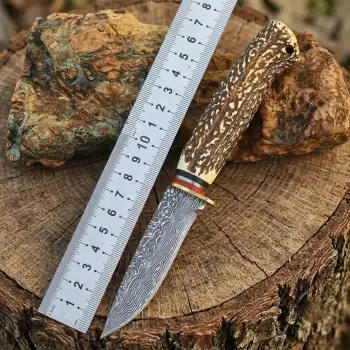 Knivox L303 21 cm Özel Tasarım Şam Çeliği (Damascus) Av ve Kamp Bıçağı