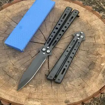 Knivox Benchmade Delik Desenli Black Kelebek Kamp Çakısı