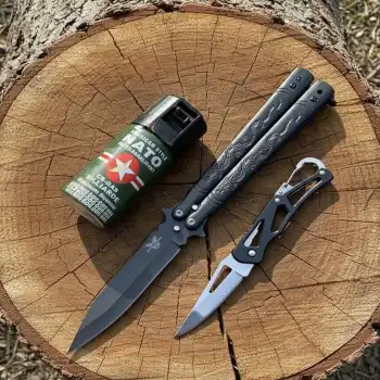 Knivox Benchmade Ejderha Desenli Biber Gazı ve Mini Çakı Hediyeli Kelebek Seti