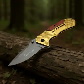 Knivox Browning F81G Gold Auto Kamp Çakısı