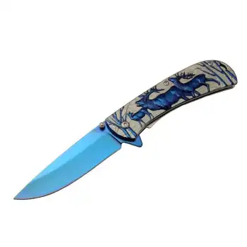 Knivox Geyikli Çakı Blue Çift