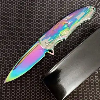 Knivox Browning Gökkuşağı Ayı Desenli Kamp Çakısı