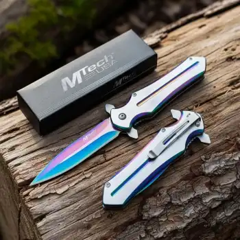 Knivox Mtech Gökkuşağı Metal Auto Kamp Çakısı