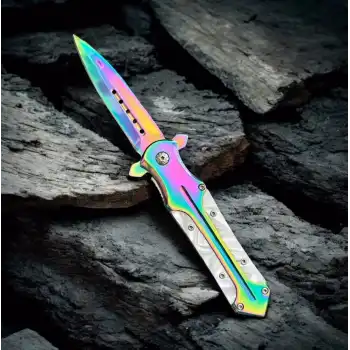 Knivox Browning Gökkuşağı Sedef Kabze Auto Kamp Çakısı