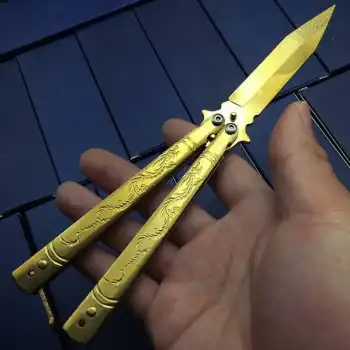 Knivox Benchmade Gold Ejderha Desenli Kelebek Çakı