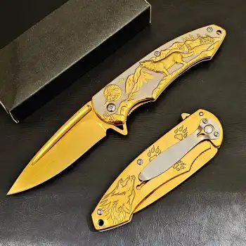 Knivox Browning Gold Kurt Desenli Kamp Çakısı