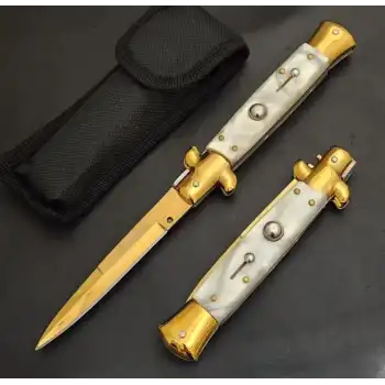 Knivox Akc Gold Sedef Kabze İtalyan Stiletto