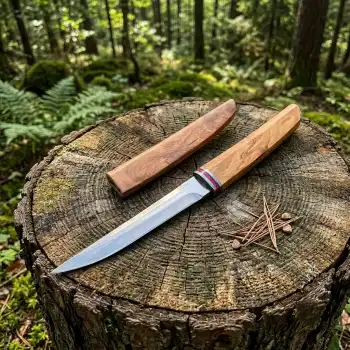 Knivox Japon Tarzı M390 Çelik Özel Yapım Bıçak – Ahşap Kınlı Taktik & Kamp Bıçağı
