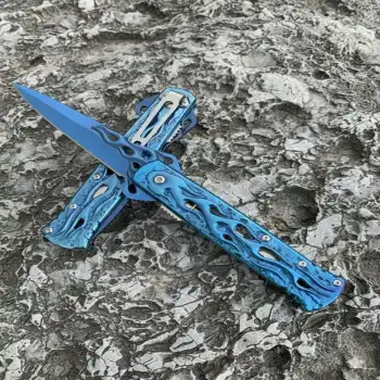 Knivox Browning Mavi Alev (Blue Flame) Kabartma Desenli Yunus Çelik Çakı