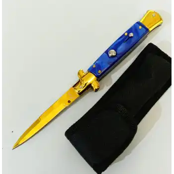 Knivox Akc Mavi Sedef Gold İtalyan Stiletto