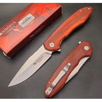 Knivox Sibirya Company S-2010 Gül Ahşap Kabze Kamp Çakısı