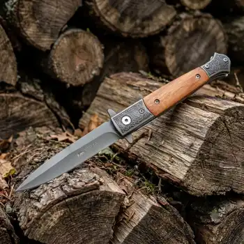Knivox Sibirya Company 2218 Ahşap Kabzalı Katlanabilir Av Çakısı