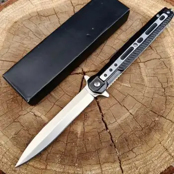 Knivox M390 Siyah Auto Metal Beyfendi Kamp Çakısı