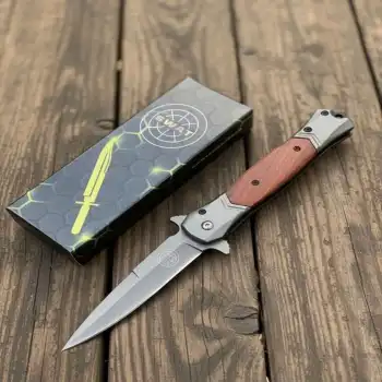 Knivox Swat Blade Sw-443-C Ahşap Kabze Kamp Çakısı