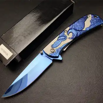 Knivox Browning YST5952BL Kartal Motifli Mavi Kamp Çakısı