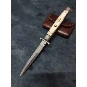 Orjinal Knivox Frank Beltrame 28 Cm Boynuz Sap Swinguard İtalyan Stiletto