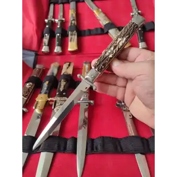 Orjinal Knivox Frank Beltrame 28 Cm Geyik Boynuzu Swinguard İtalyan Stiletto