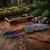 Knivox Browning 2955RB Gökkuşağı Kuru Kafa Desenli Kamp Çakısı