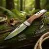 Knivox Columbia Company A3946-C Ahşap Kabze Manuel Kamp Çakısı