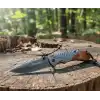Knivox Browning  FA76A Ahşap Kabze Auto Kamp Çakısı