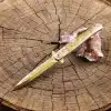 Knivox Browning Gold Gül Desenli Kamp Çakısı