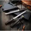 Knivox Liuzhangyu BH917 Damascus Mini Katana Tanto Bıçak - Abanoz Ahşap Kılıflı