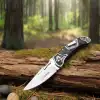 Knivox Columbia Company MB-3951-B Gravür İşlemeli Ahşap Kabze Kamp Çakısı