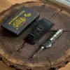 Knivox Microtech Stil OTF İçten Çıkmalı Kamp Bıçağı - 18 cm Cam Kırıcılı, Kılıflı Set