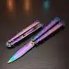 Knivox Benchmade Mini Ejderha İşlemeli Gökkuşağı Kelebek Bıçak