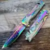 Knivox Sibirya Company S2076 Gökkuşağı Akrep İşlemeli Kurtarma Kamp Çakısı