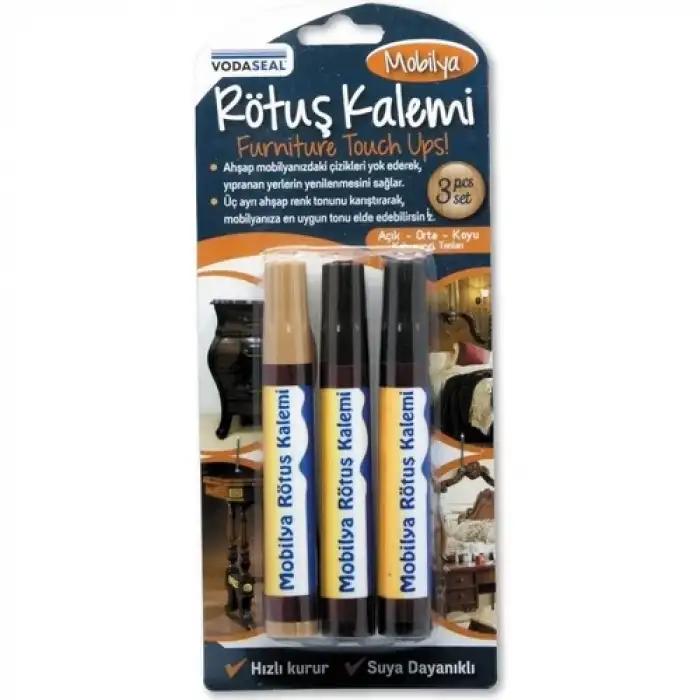 MOBİLYA RÖTUŞ KALEMİ - 3LÜ-MEŞE-CEVİZ-VENGE