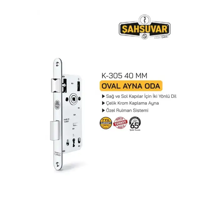 ŞAHSUVAR EKSTRA ODA KİLİDİ OVAL NİKEL KULAKLI