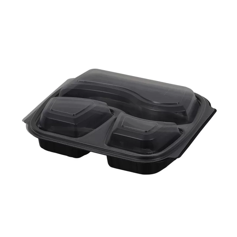 3 Bölmeli Microwave Yemek Kutusu Kapaklı Set