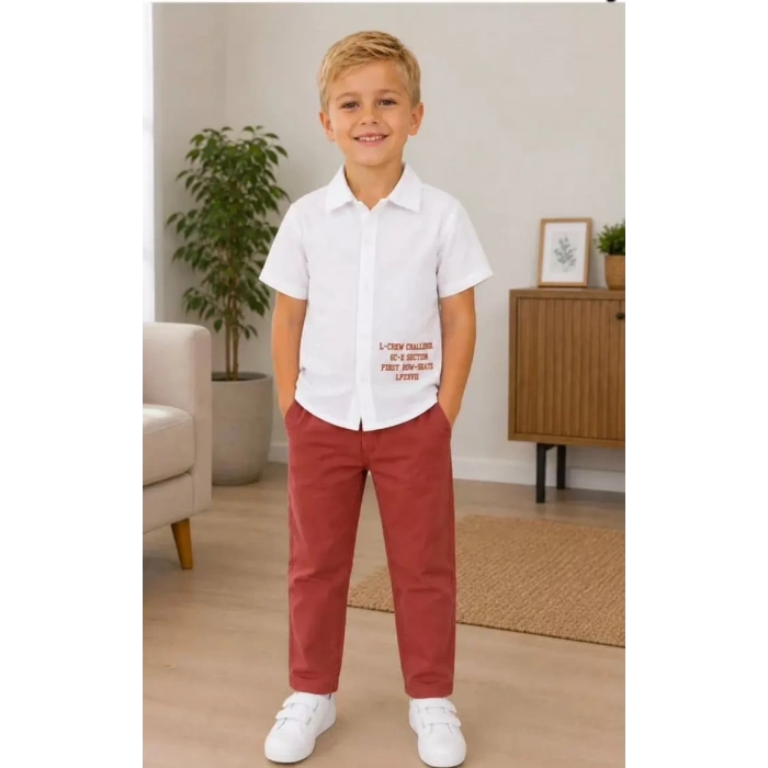 2/10 Yaş Müslin Gömlek Denim Pantolon Çocuk Takımı