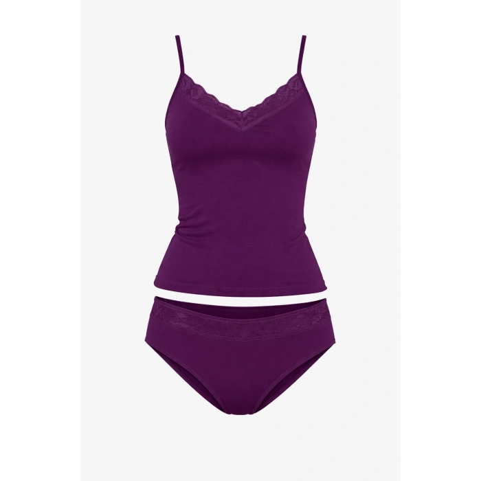 2044 Dantelli İp Askılı Bikini Tk