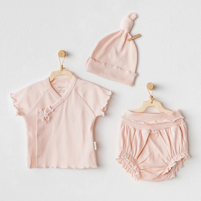 3lü Basic Bebe Takım Salmon