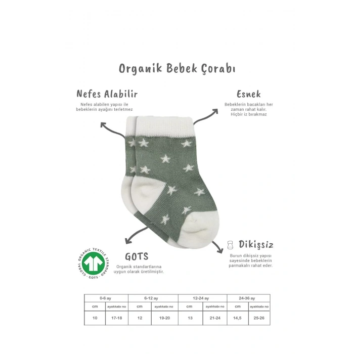 3lü Penye Cute Stars Soket Çorap Bs10115 Nil